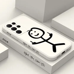 Line Man funda de teléfono para Samsung Galaxy S24, S23, S22, S21, S20 Ultra Plus FE, S10, S9, S10E, Note 20 ultra, 10, 9 Plus
