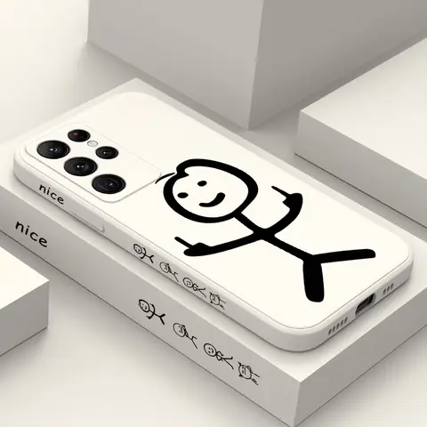 Custodia per telefono Line Man per Samsung Galaxy S25 S24 S23 S22 S21 S20 Ultra Plus FE S10 Nota 20 ultra 10 9 Plus Cover