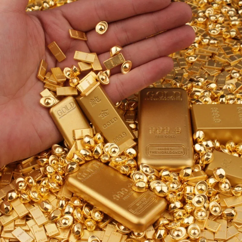 Miniaturowe złote sztabki symulacyjne, złote pestki dyni, złote ingoty, dekoracja domu, prezenty na parapetówkę, rękodzieło