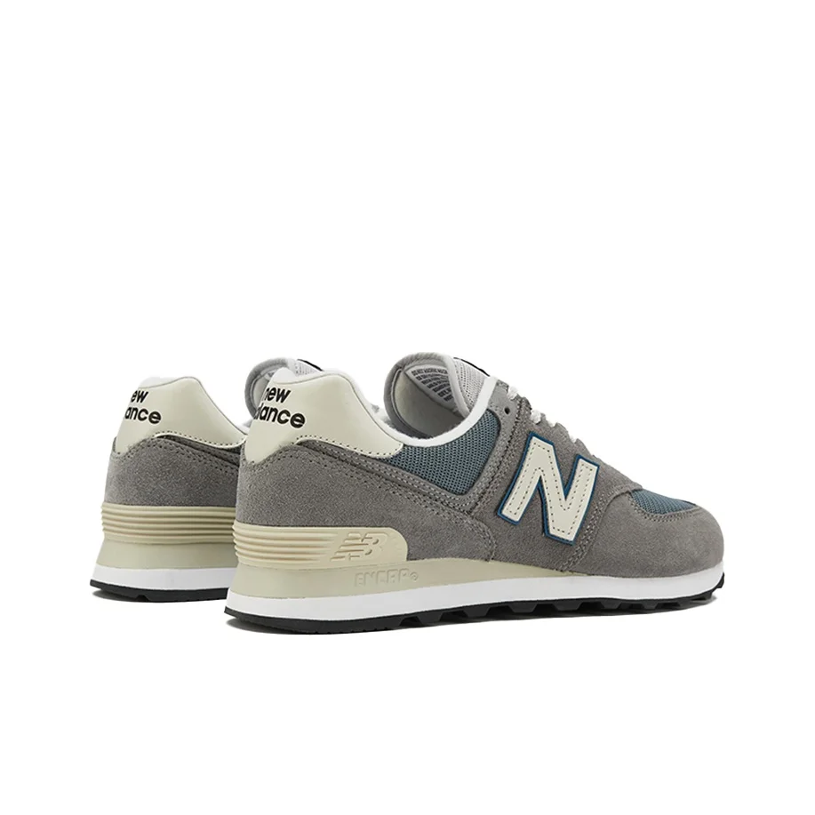 حذاء جري كاجوال New Balance NB 574 v2 كلاسيكي ريترو قابل للتنفس ومنخفض الرقبة للرجال والنساء، رمادي أسمنتي