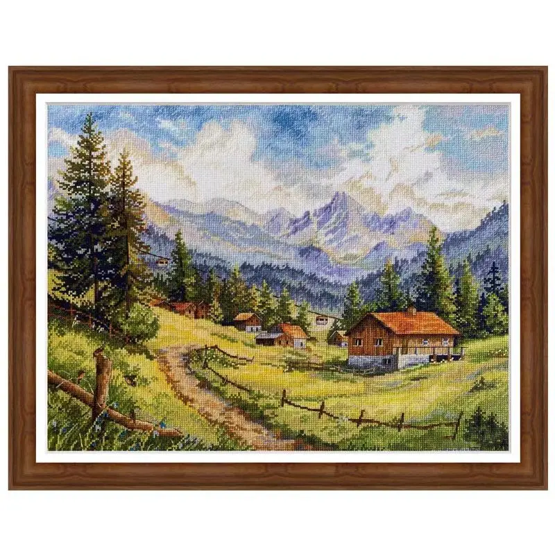 

Valley Cottage пейзажи деревья наборы для вышивки крестом 11CT живописный точный печатный DIY рукоделие доход новогодний домашний декор