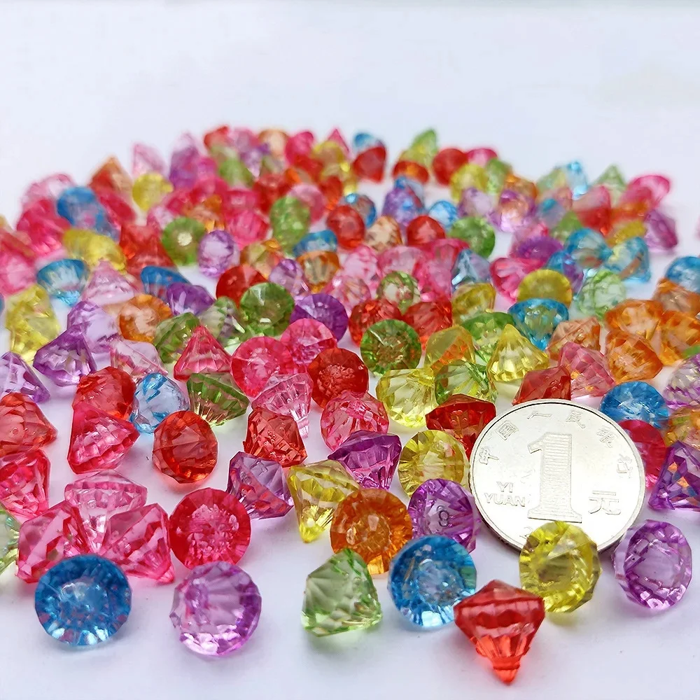 10pcs Fake Diamond Crystal Gemstone Toy Treasure Chest Diy Art Craft Decorative Gift Pirate Acrylic Paperweight Photography Prop