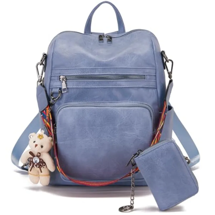 

Women's Fashion PU Leather Backpack Purse for Women Designer Ladies Travel Convertible Shoulder Bag