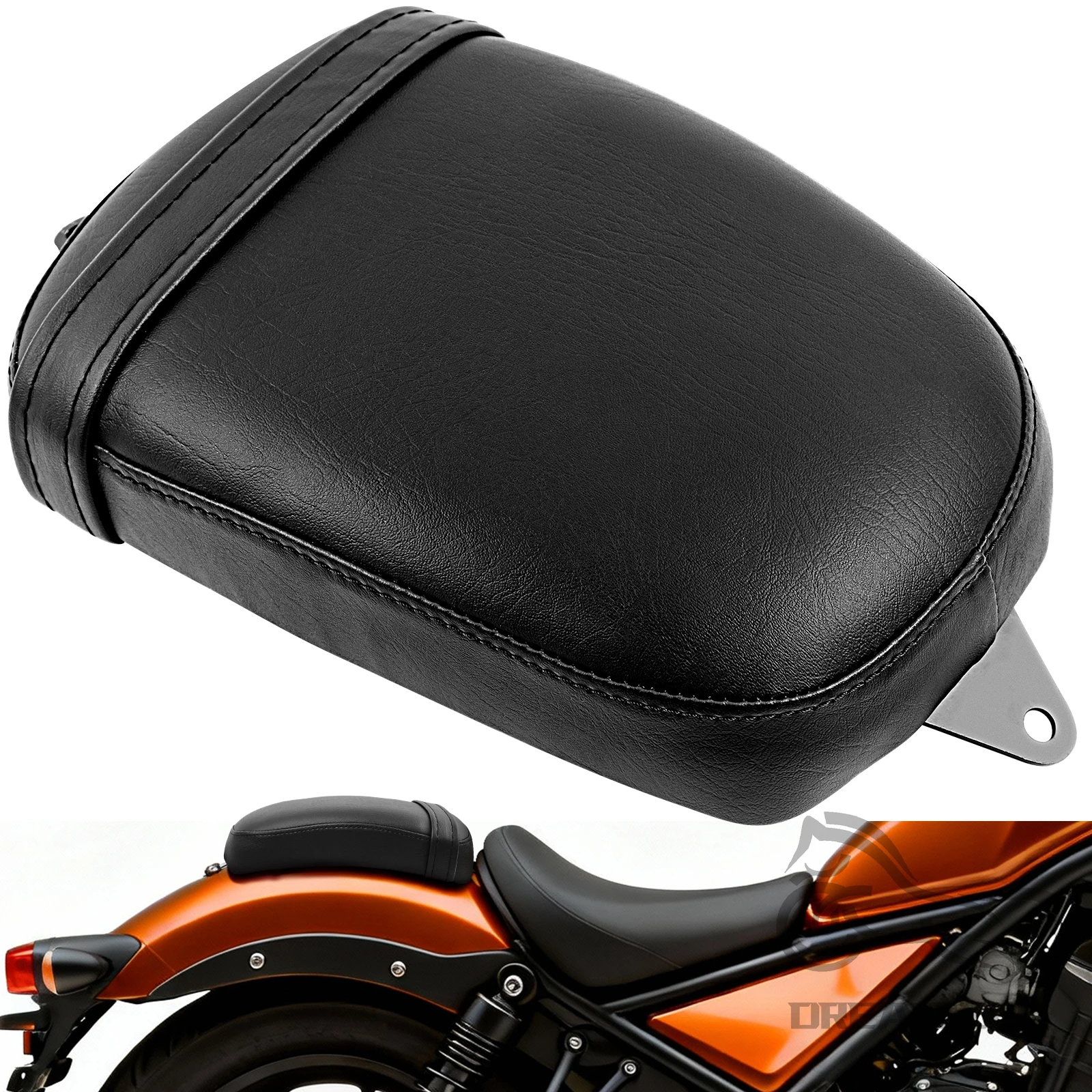 

Motorcycle Leather Pillion Comfort Gel Cushion Shock-Absorbing Seat Mat for Passenger For Honda Rebel CMX 1100 2017-2025