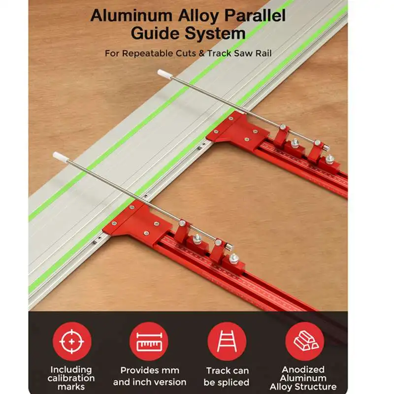 Woodworking Parallel Guide Rail System Engraving Machine Slotting Track 0-1200mm Parallel Sliding Rail for Electric Circular Saw