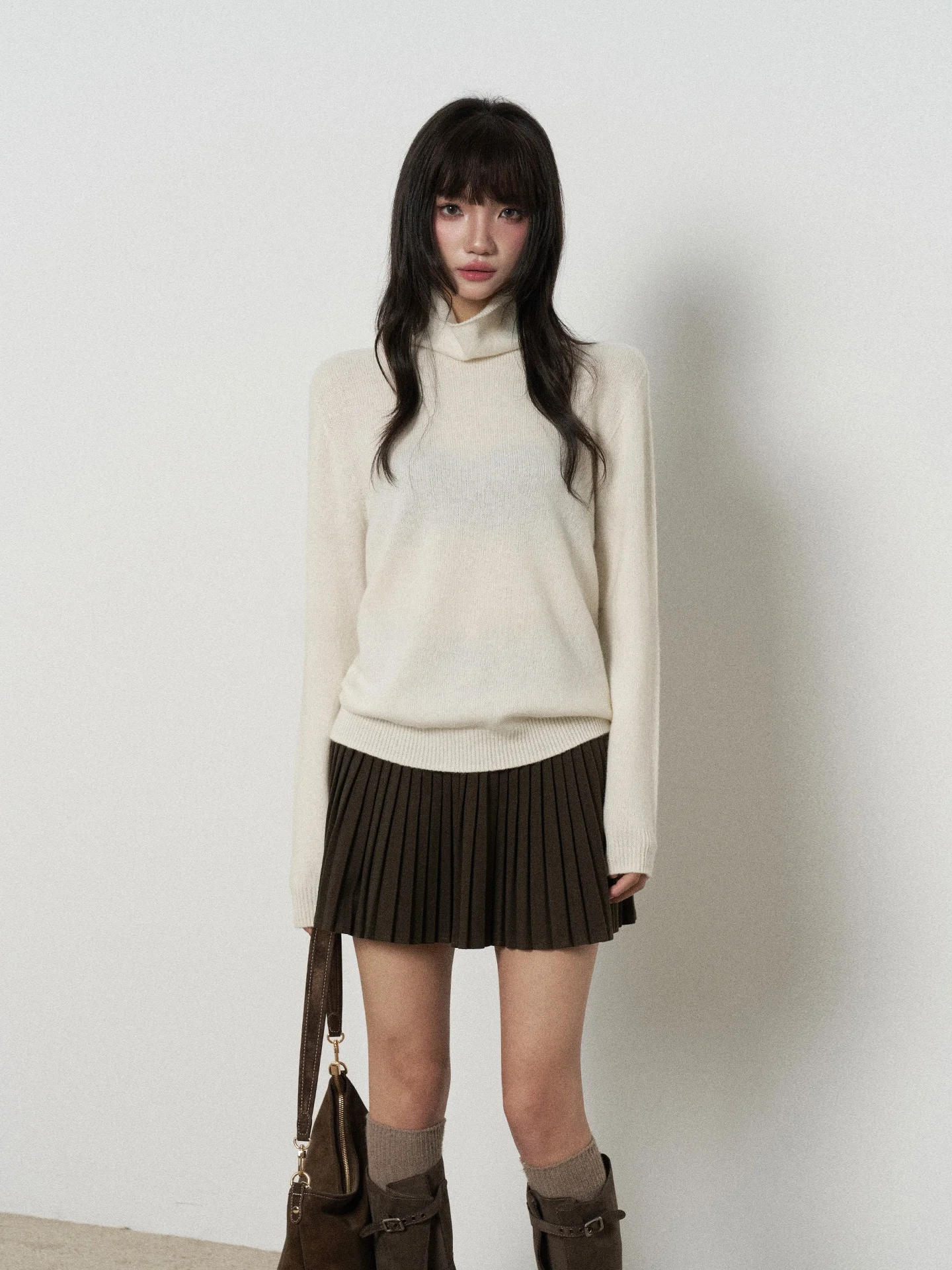 

Женский вязаный свитер Flower7 из 100% кашемира с высоким воротом, утепленный, осенне-зимний