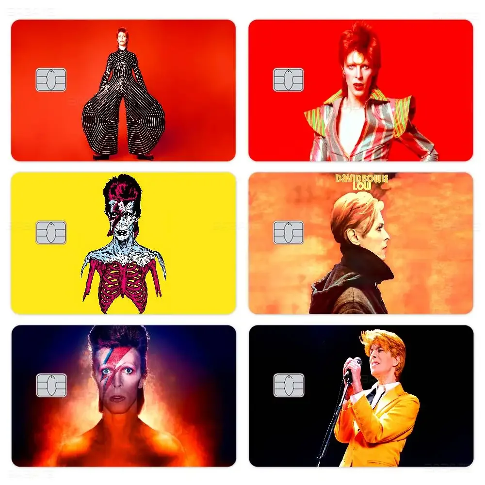 D-David Hot Singer B-Bowie Fashion Matte Gold Silver Black Matte Film Skin Sticker Tape for Bank Credit Debit Card