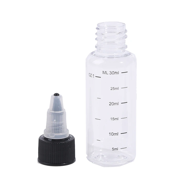 1PC 30ml-250ml Portable Plastic Clear PET Liquid Capacity Dropper Bottles Pigment Ink Containers