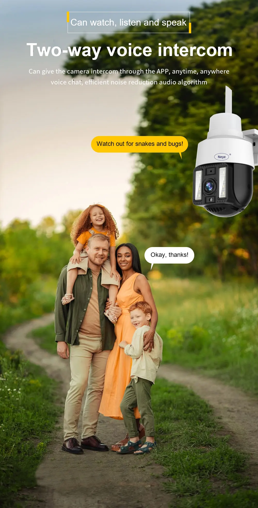 4K 8MP SP20 PTZ WLAN-Smartkamera für den Außenbereich, HD-Hemisphären-Panorama-IP-Kamera mit automatischer Verfolgung und bidirektionaler Gegensprechanlage – Detail 5