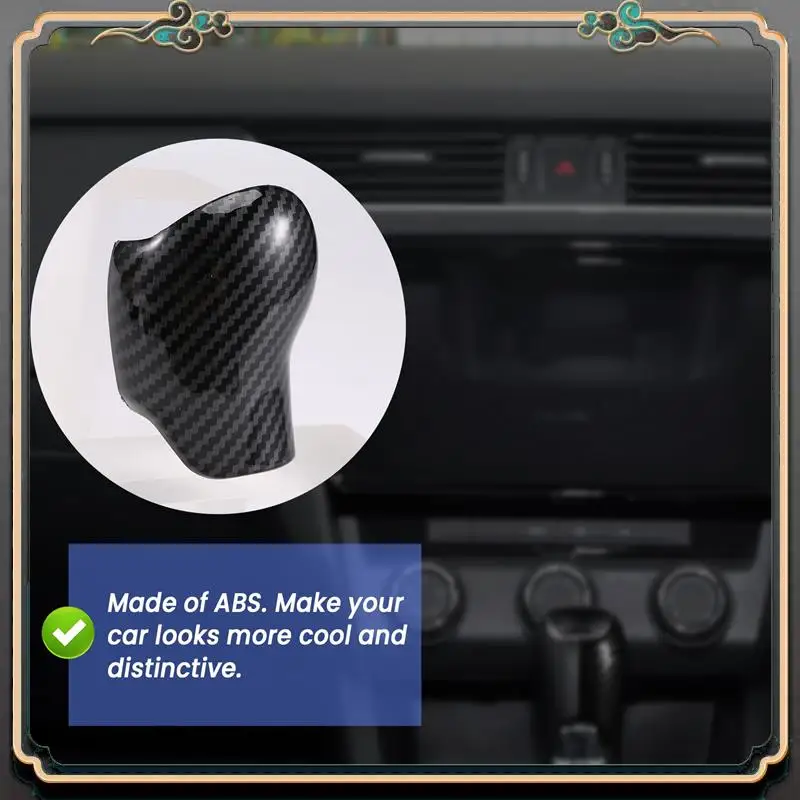 ألياف الكربون الداخلية والعتاد التحول المقبض غطاء الكسوة مقبض كم أزرار غطاء ملصق لسكودا اوكتافيا A7 رائع فابيا #5