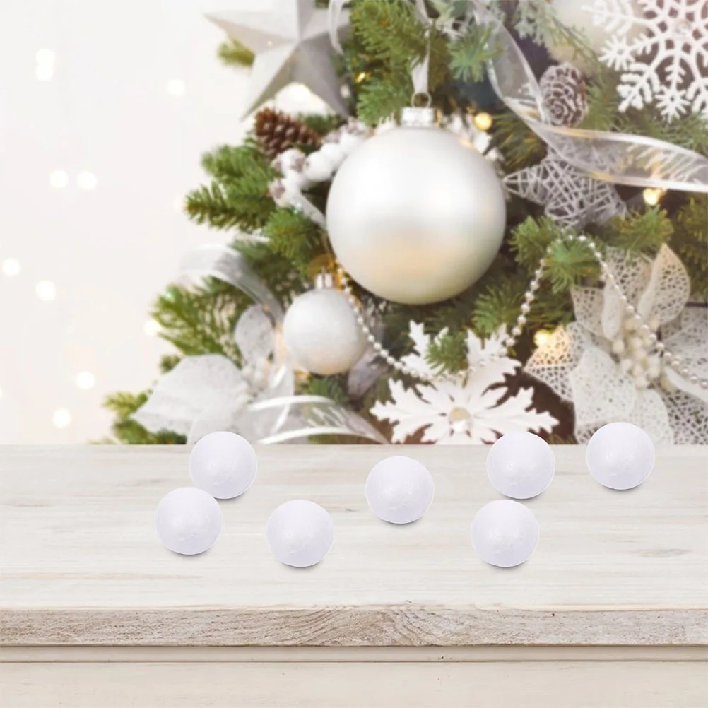 

100Pcs White Foam Balls Lightweight Polystyrene 2.5cm Round DIY Christmas Decorations Holiday Ornaments Craft Supplies School