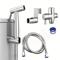 Handheld Toilet Bidet Faucet Sprayer Stainless Steel Bathroom Hand Bidet Spraye Set Toilet Self Cleaning Shower Head No Punch
