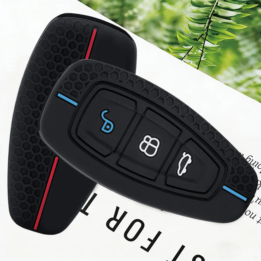 Premium Soft Silicone Car Key Case for Ford ST Line Fiesta Focus Mondeo Ecosport Kuga Edge Escape Metallic Fob Case Accessories