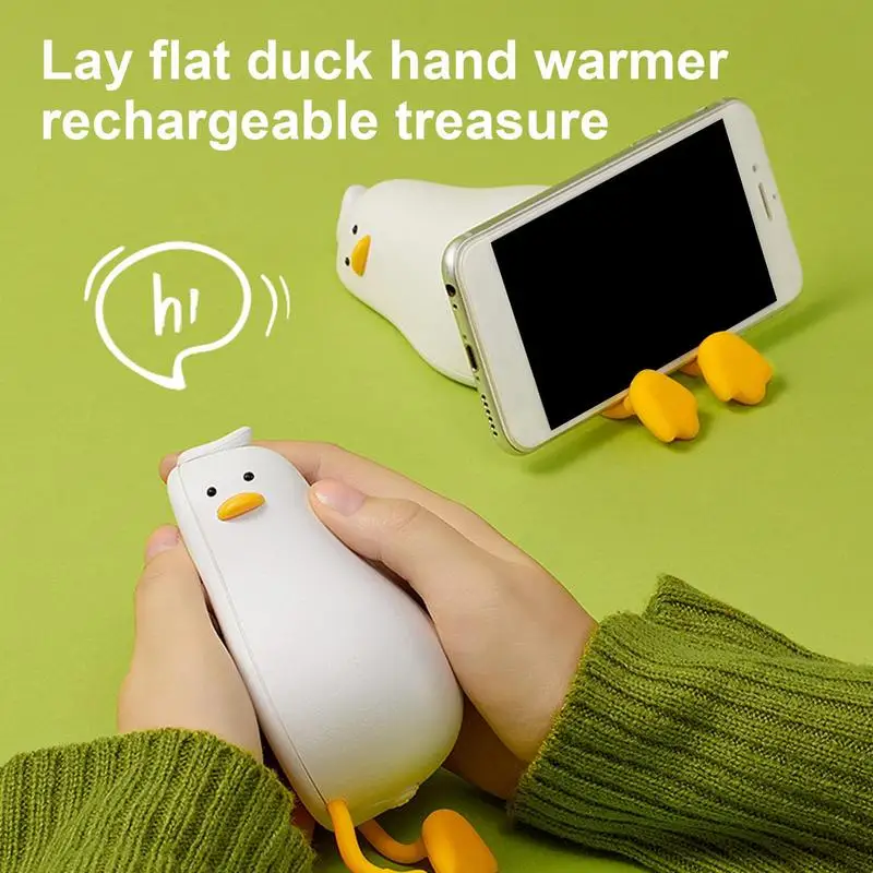 Battery Hand Warmer Rechargeable 4000mAh Handwarmers Power Bank Portable Electric Cute Duck For Hunting Camping Women Men