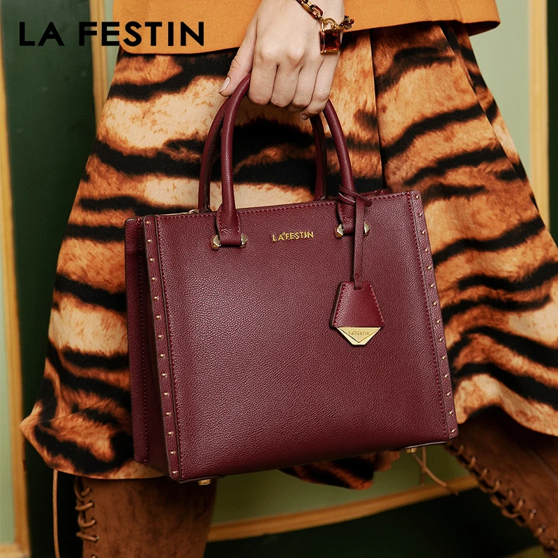 LA FESTIN 2024 nuevos bolsos de mano para mujer, bolso de hombro, bandolera de gran capacidad con diseño de borla, bolso cruzado de cuero de lujo para mujer