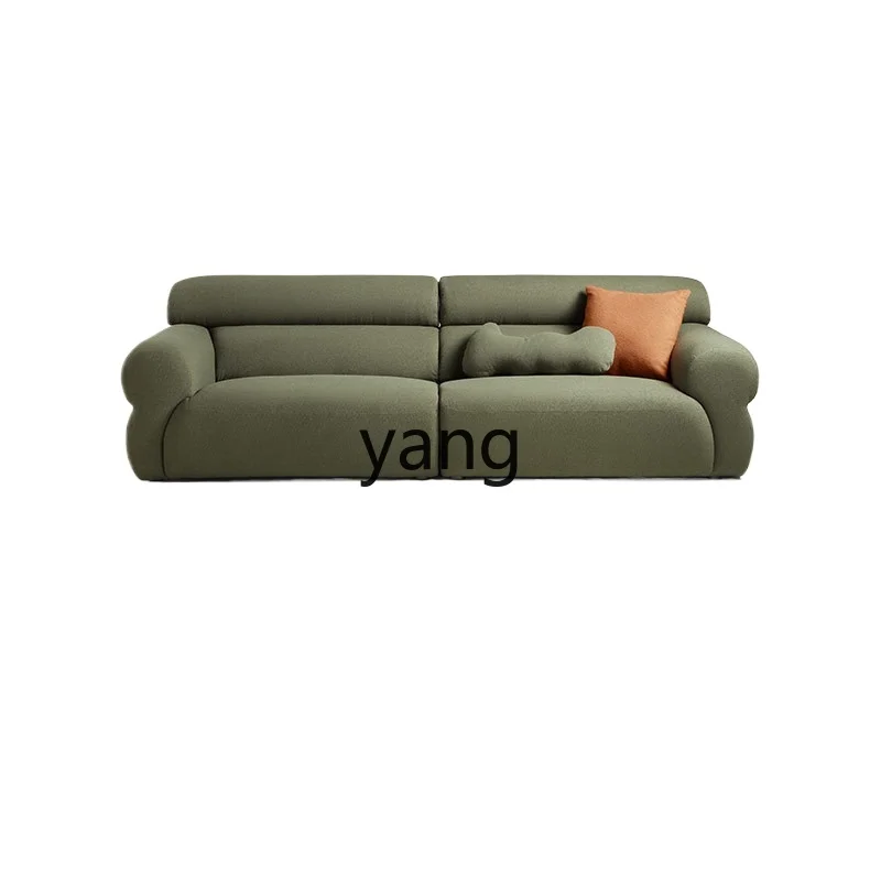 

LH Retro Fleece Fabrics Living Room Small Apartment Cream Style Double Straight Row Sofa
