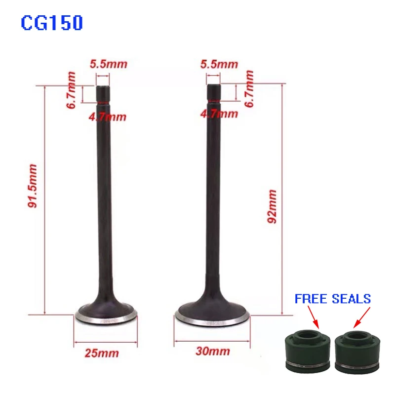Motorcycle Engine Valves Taps Set for Honda Wuyang Haojue Lifan Loncin Daynn CG125cc-CG250cc GN125H HJ125 Intake & Exhaust Valve