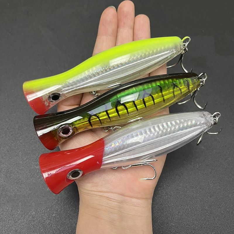 40g 120mm Topwater Whopper Popper Fishing Lures Artificial Bait Cup Mouth Surface Saltwater Bass Trout Wobbler Pesca Equipment