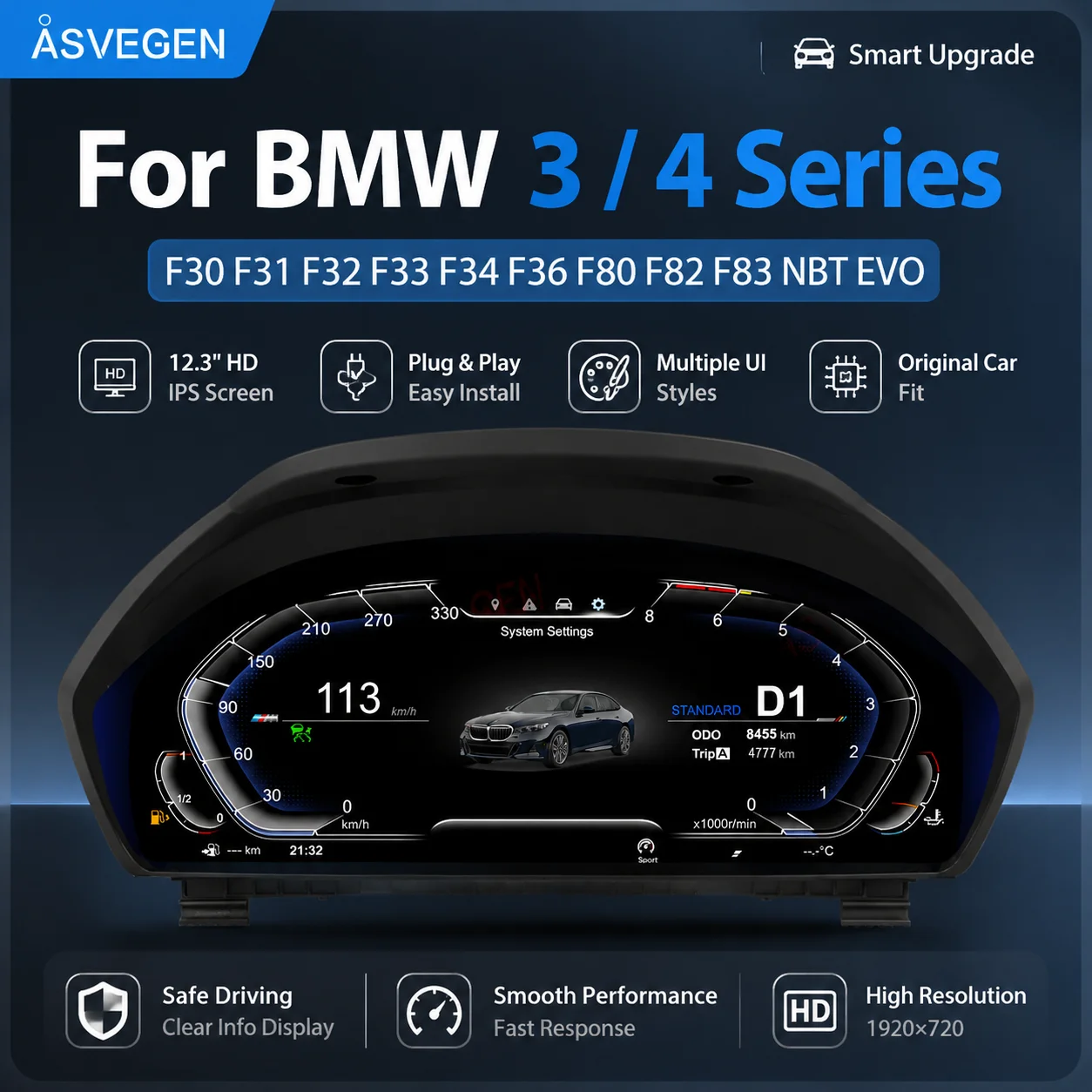 

Virtual Cockpit LCD Instrument Cluster For BMW 3 4 Series F30 F31 F32 F33 F34 F36 F80 F82 F83 NBT EVO Digital Dashboard Panel