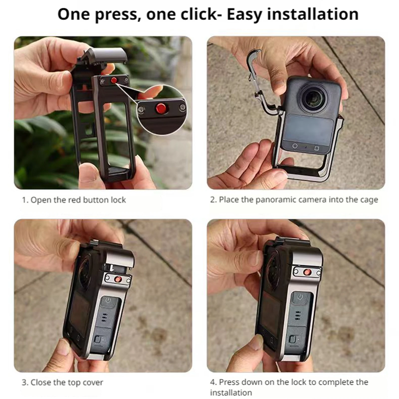 Per DJI OSMO 360 Gabbia per Conigli Telaio Anti-Caduta Telecamera Panoramica Proteggi Custodia Antiurto Fotocamera Gabbia per Conigli in Metallo Accessorio per Fotocamera