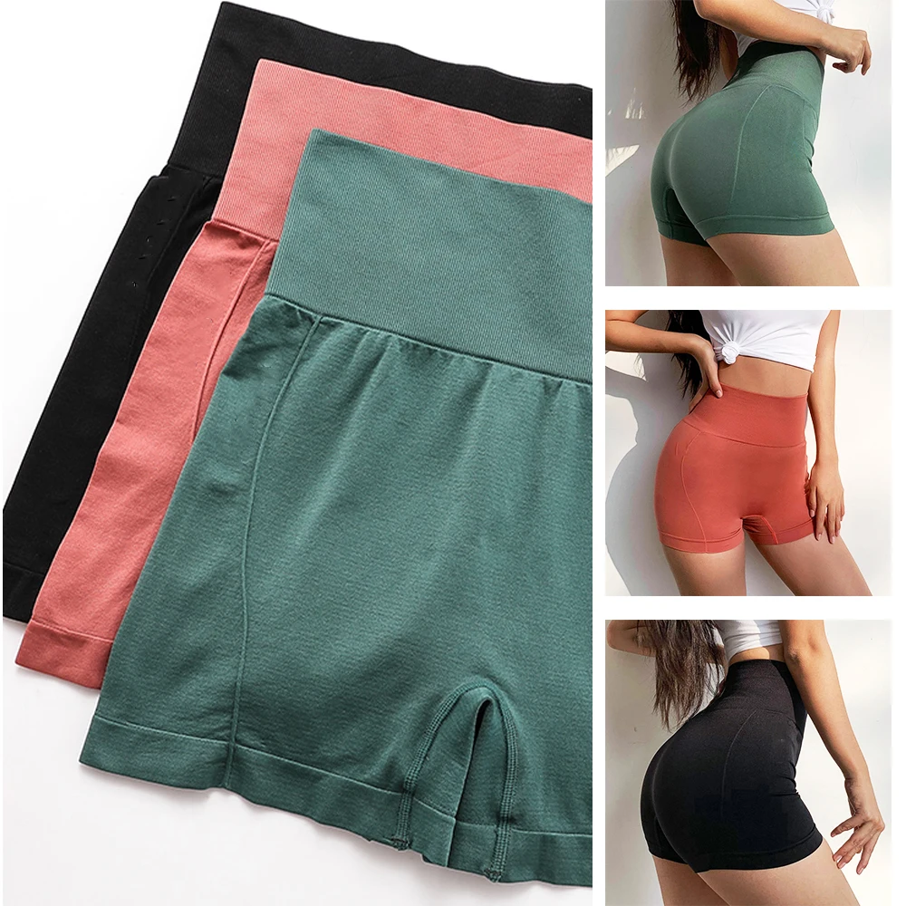 Sport female yoga High Waist Shorts Pants Summer Safety Briefs Female Gym Women,s Boyshort Cycling Breeches Shorts Seamless