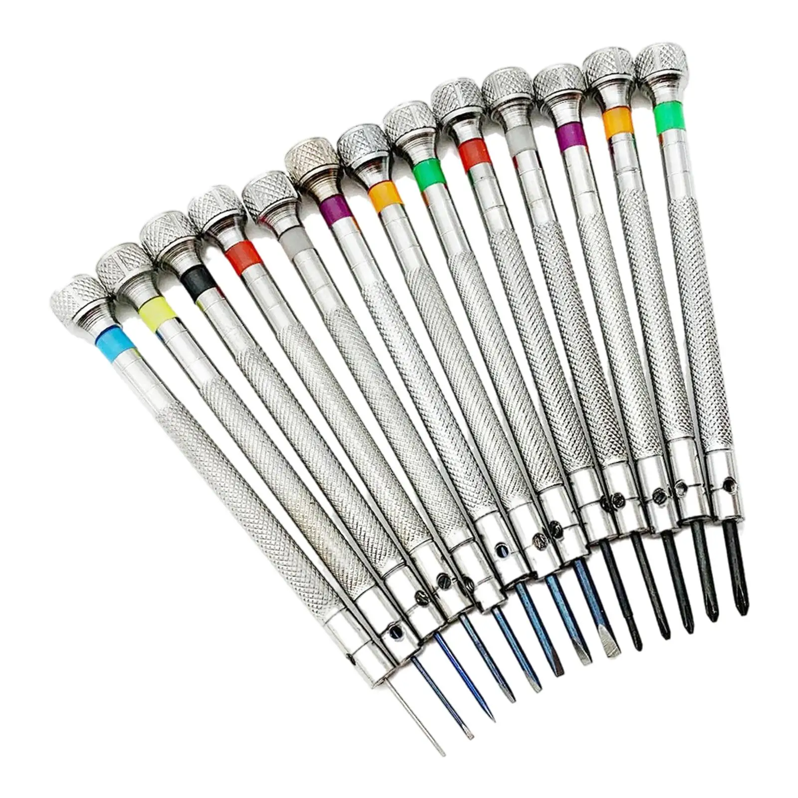 13-pack Watch Repair Screwdriver Kit 0.6-2.0mm Flat & Cross Head Easy Use