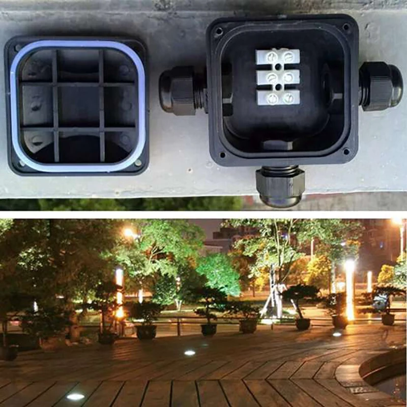 A013 Box Waterproof IP68 External Electrical Junction Box 3 Way Cable Connector Outdoor for 5.5mm-10.2mm (Pack of 12)
