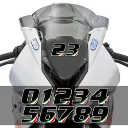 1PC Black 0123456789 Numbers Motorcycle Stickers for Fuel Tank Helmet Windshield DIY 0 To 9 Waterproof Vinyl Decals Decoration