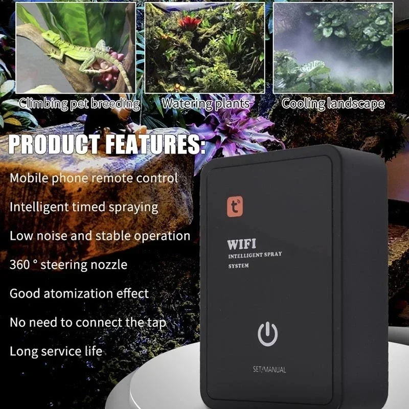 Tuya Wifi Smart Reptile Fogger Terrariums Humidifier Timer Automatic Mist Rainforest Spray System Kit Sprinkler Controller