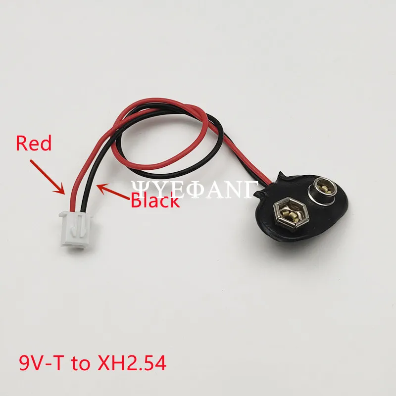5Pcs/lot 9V Battery Buckle to PH2.0 Xh2.54 2P Terminal Wire 15cm DC Red Positive Black Negative Adapter Wire