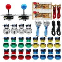 Top! 2 players Arcade Joystick Kit DIY Game Machine PC Raspberry Pi Arcade USB Zero Delay Board Controller 12V LED LIGHT Push