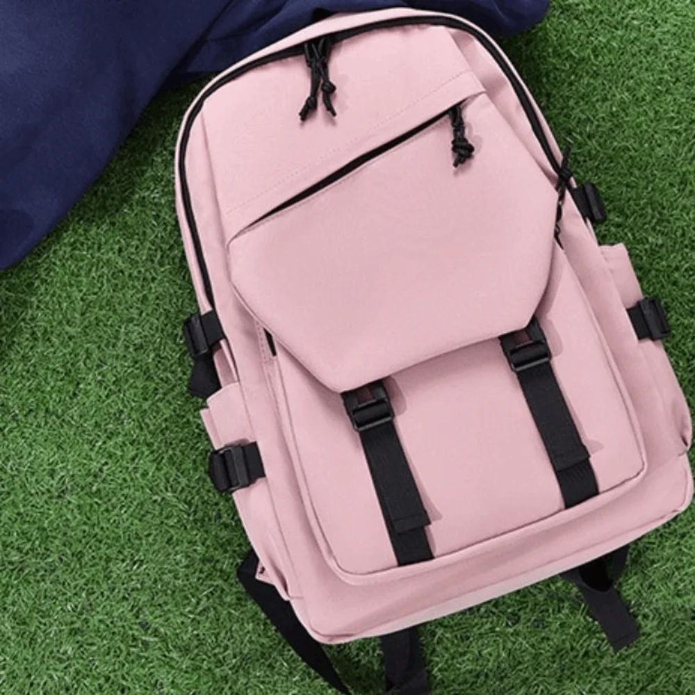 

Large Capacity Oxford Cloth Backpack Multi-pocket Solid Color Student Schoolbag Leisure Waterproof Travel Knapsack Men Women