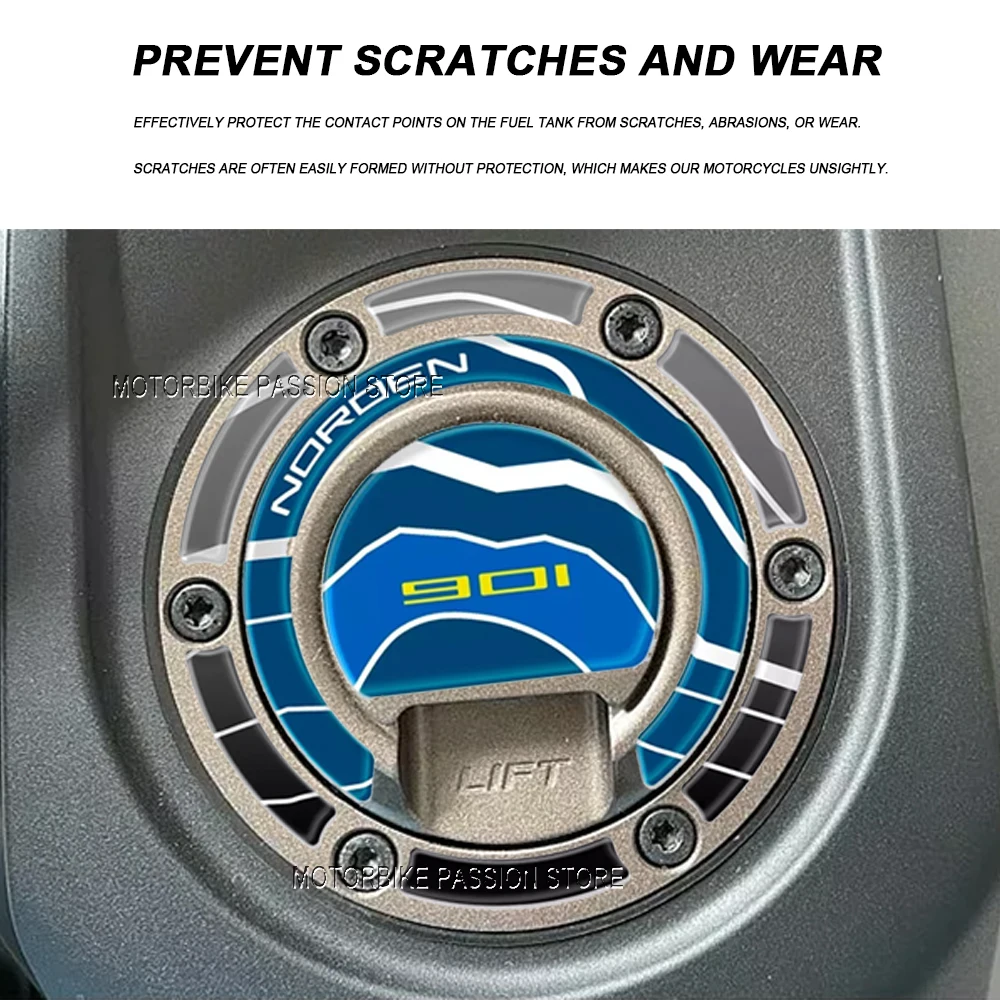 For Husqvarna Norden 901 2023 2024 3D Motorcycle Sticker Gasoline Cap Protection Kit Scratch Resistant Decal Tank cover Sticker