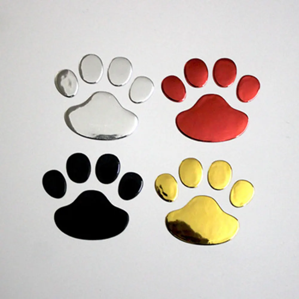 Auto Motorcycle Accessories Car Motorbike Sticker Cool Design Paw 3D Animal Dog Cat Footprint Creative Decal Car PVC Stickers image 2