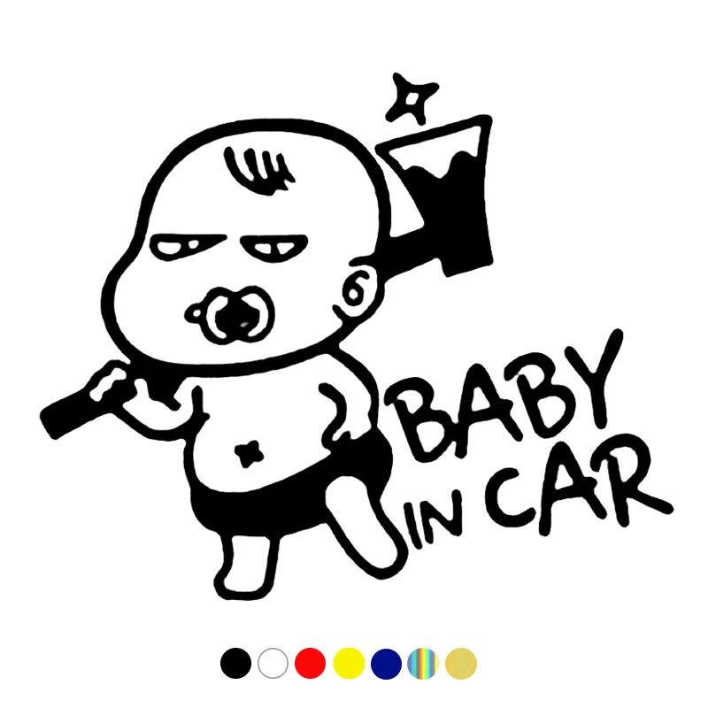 Creative baby in car funny waterproof vinyl decal for auto car stickers styling removable