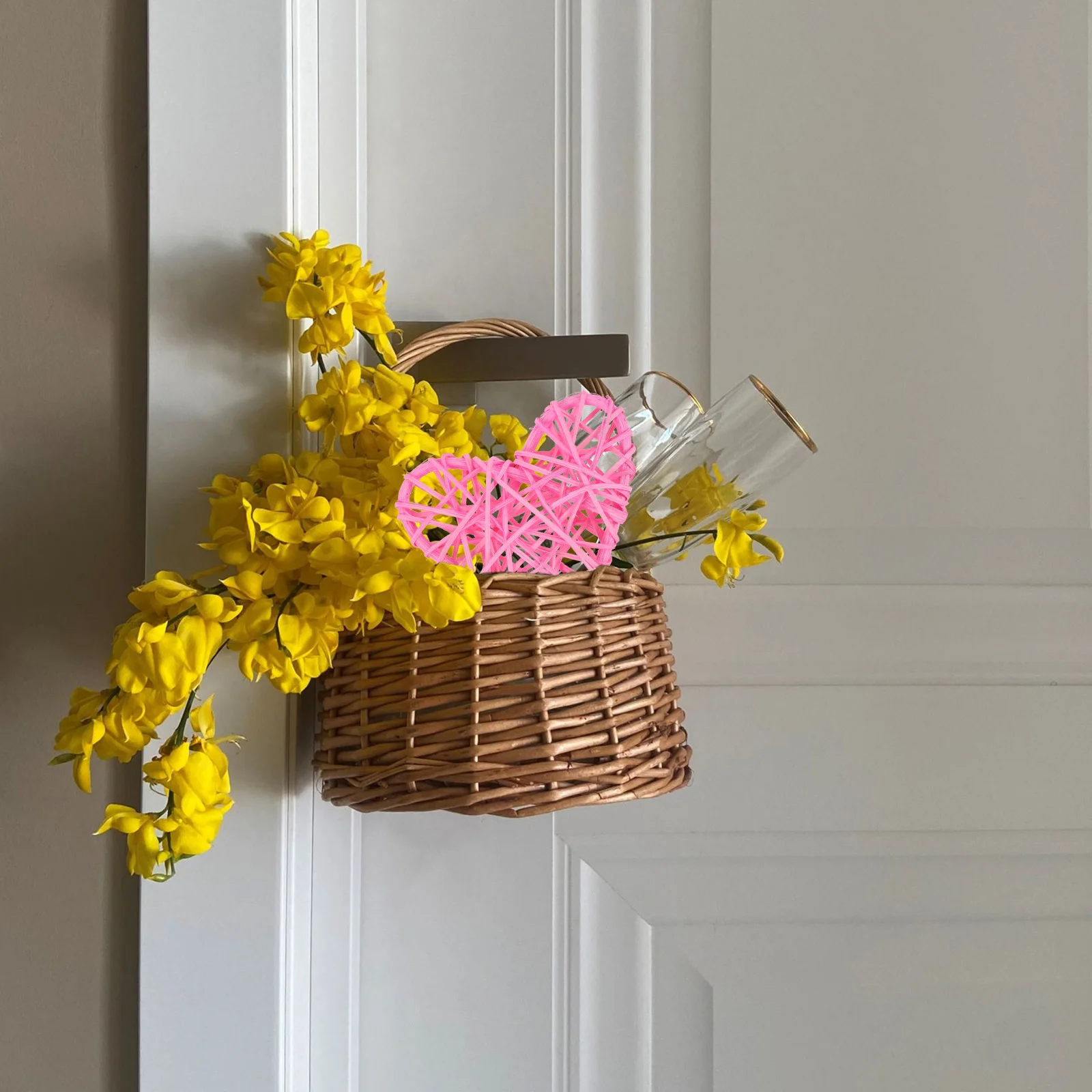 4 قطع من كرات الروطان على شكل قلب، معلقة بألوان زاهية رائعة لتخطيط المشهد الاحتفالي، دعامة التصوير الفوتوغرافي #3