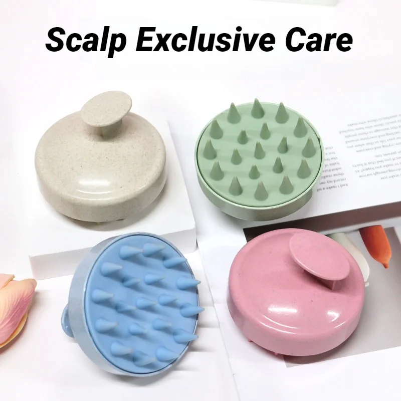 Peine de silicona suave y flexible para masaje del cuero cabelludo, cepillo de baño con agarre antideslizante para lavado del cabello, cuidado del cabello en salón de belleza