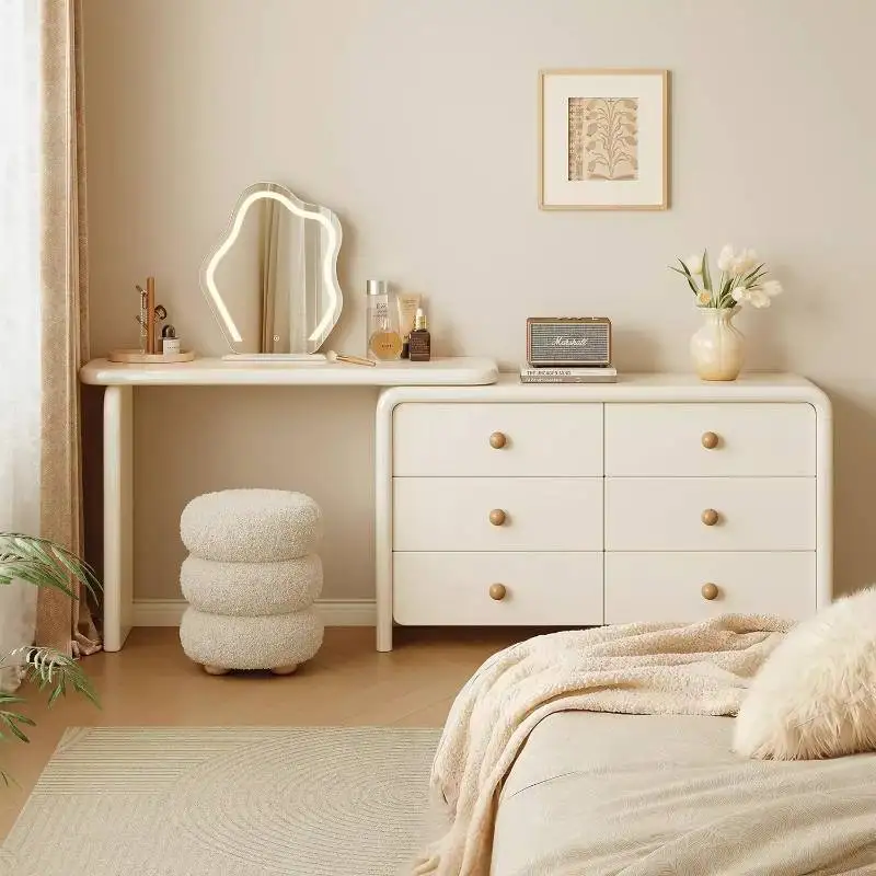 Extension Makeup Vanity Desk Drawers European Compact Adult Dressing Table Corner Living Room Coiffeuse De Chambre Furnitures