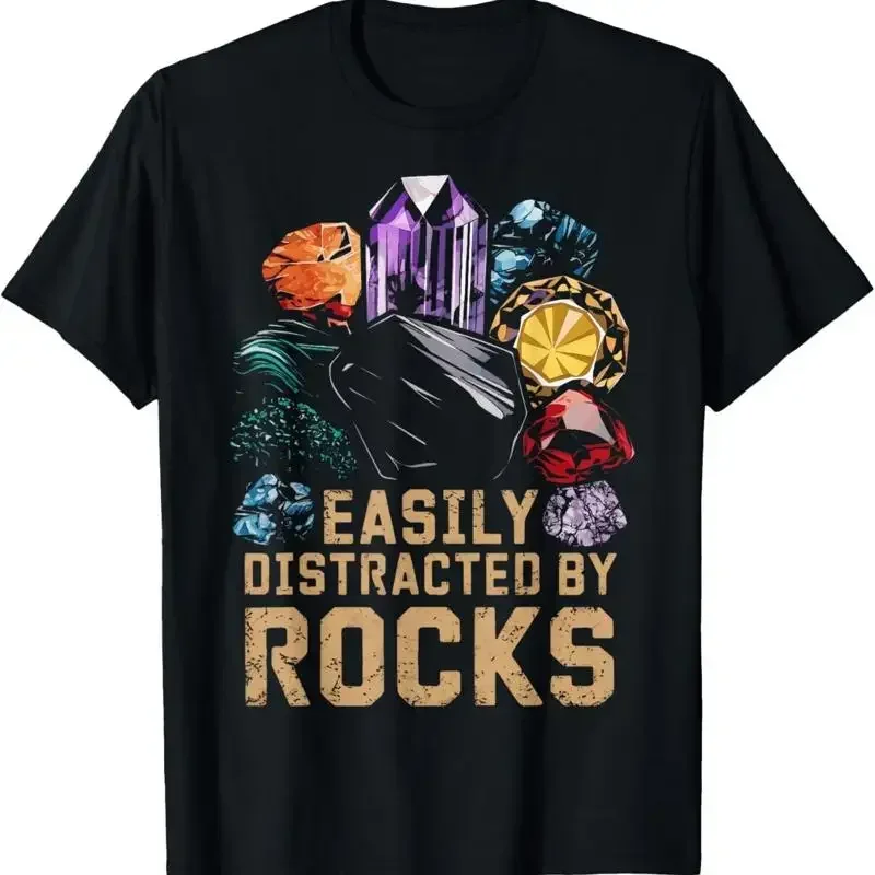 Easily Distracted By Rocks Rock Lovers Geologists Hound T Shirt