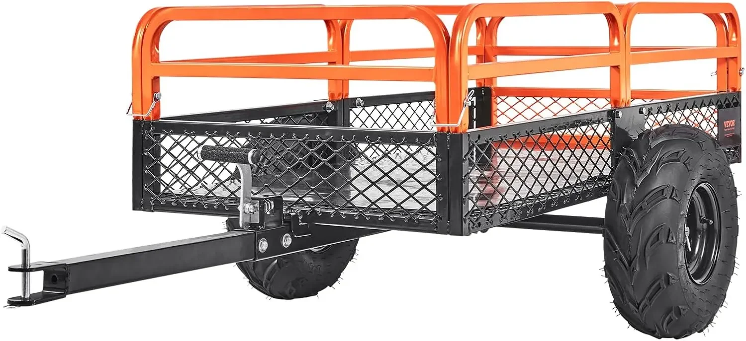 

Heavy Duty ATV Trailer Dump Cart Tow Behind, 1500lbs 15 Cubic Feet, Yard Garden Trailer Pull Behind Dump Trailer