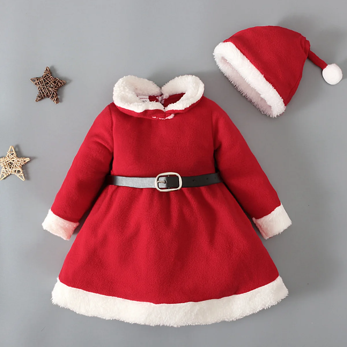 Baby Christmas Clothes Christmas Girls Dress Newborn Christmas Cosplay Clothes Bodysuit Jumpsuit,80