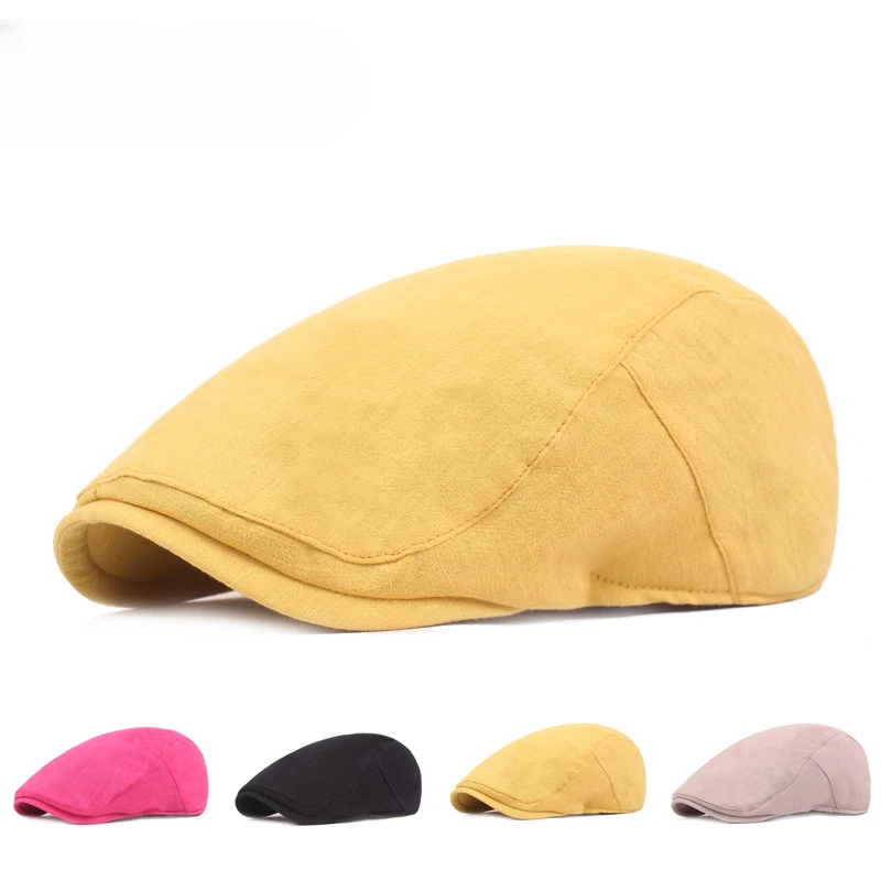 Japanese and Korean Peaked Cap Literary Youth Forward Hat Women's Nostalgic Retro Beret Monochrome Hat 56-58CM
