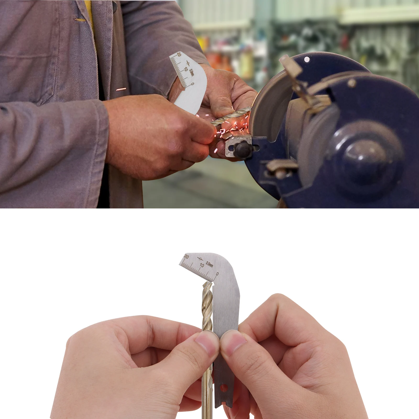 Stainless Steel Angle Gauge 118 Degree Drill Bit Machining Thread Cutting Angle Arc Model Angle Measure Tool Screw Cutting Gauge - Image 6