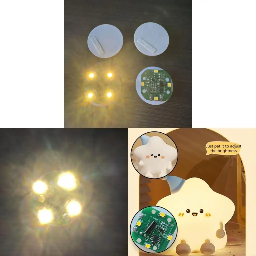 37ME Mini LED Night Light 38Mm Diameter Touch Activated Warm White Color