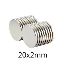 Super mocne magnetyczne magnesy trwałe neodymowe 20mmx 2mm 20x2mm okrągły magnes 20*2mm