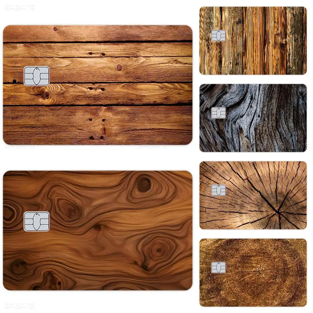 Beautiful Wood Anmie Sticker Film Skin Cover for Credit Card Debit Bank Card Front