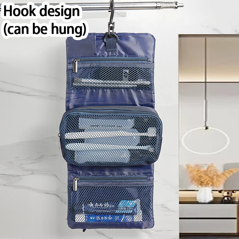 Buckle Folding Toiletry Bag Hook Business Trip Travel Toiletries Storage Bag Cosmetic Bag view 3