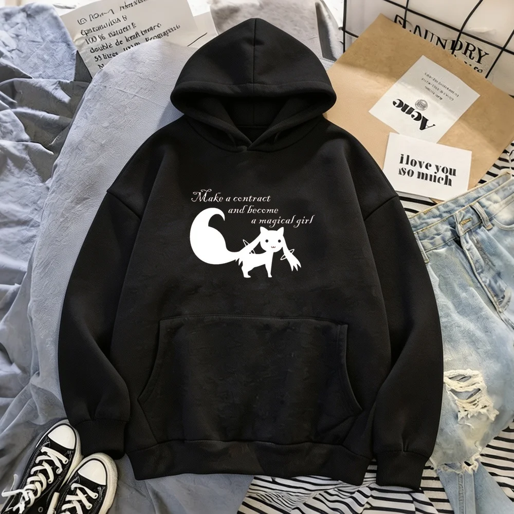 Madoka hoodie sweatshirt anime sweatshirt japanese anime 2000s sudadera mujer long sleeve Female Women Loose