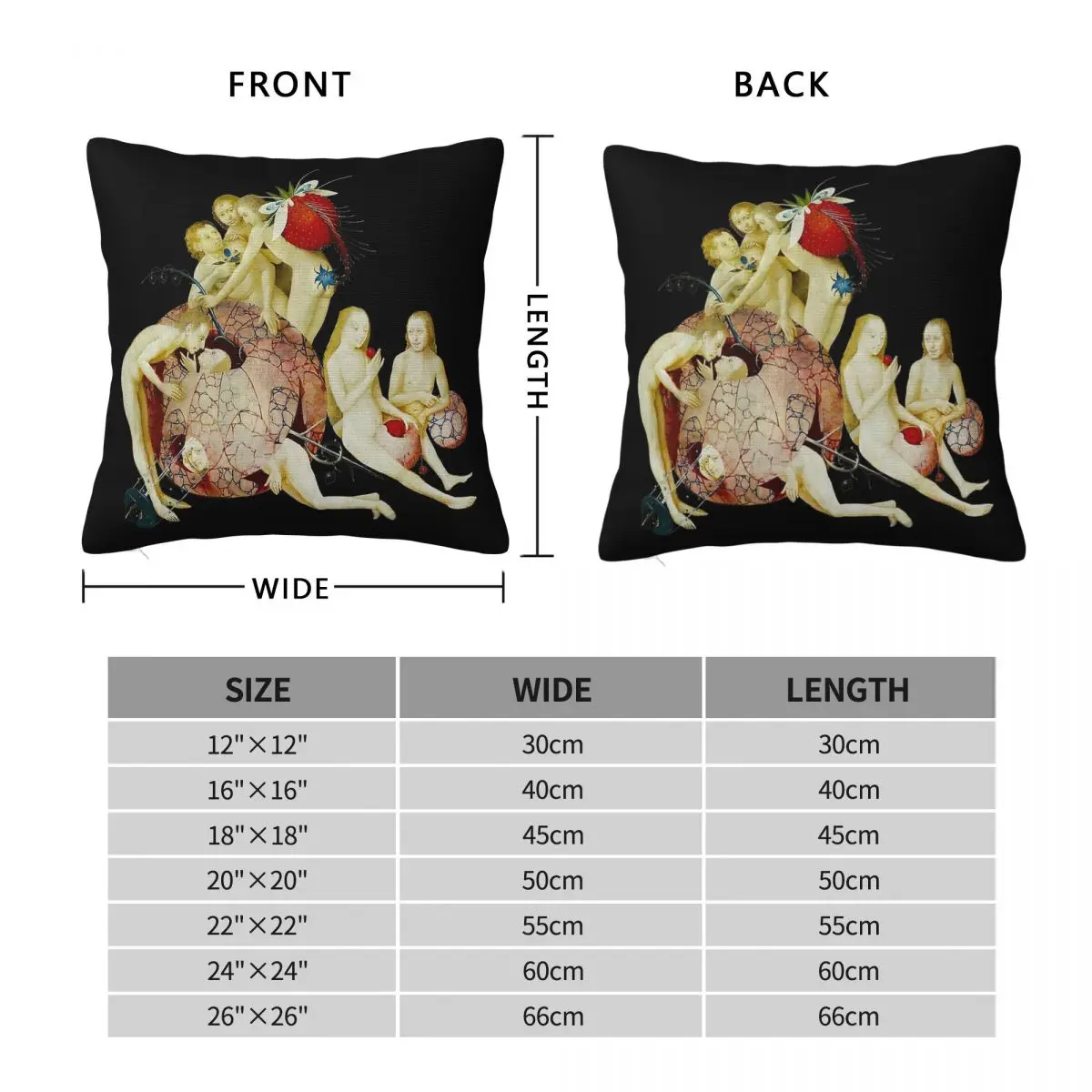 Hieronymus Bosch Dancing Owl 2 Square Pillowcase Polyester Linen Velvet Creative Zip Decor Pillow Case Car Cushion Cover 45x45