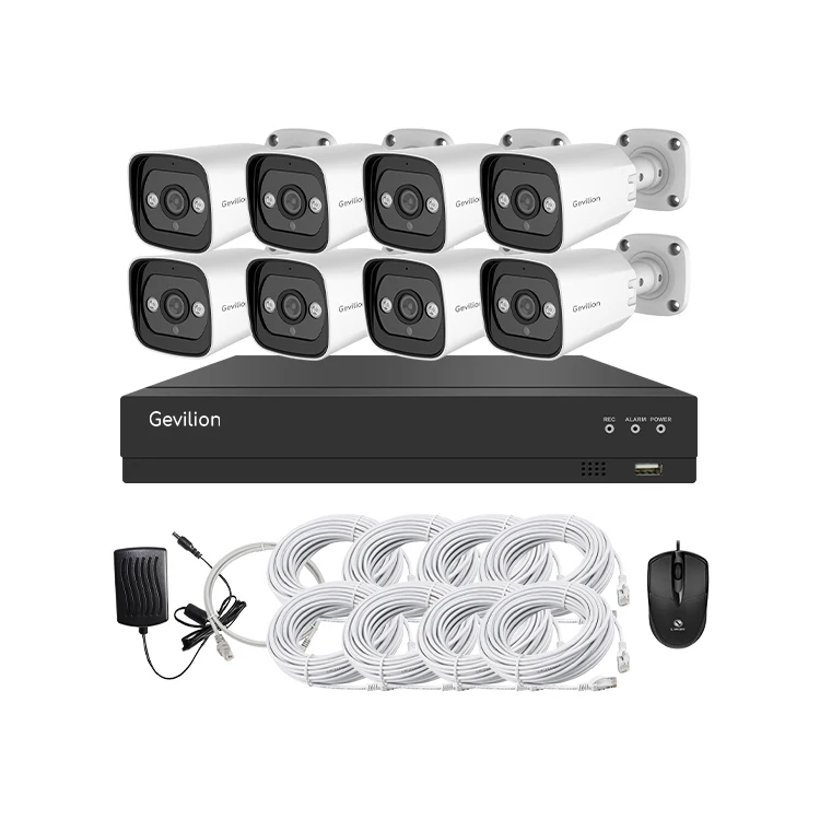 

8 Channel Outdoor Two Way Audio Full Color Night Vision Poe Nvr Kit Cctv Ip Home Camera Security System 4K 8MP